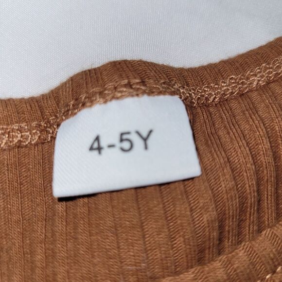 Sanmio Size 4-5Y Brown Floral Ruffle Longsleeve Outfit - Picture 2 of 5